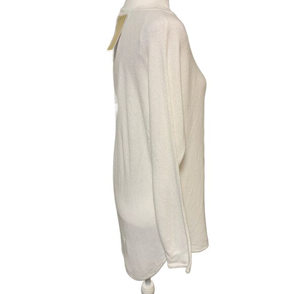 Michael Kors | Cream Basic Tunic Long Sleeve Thermal Knit Top Size Small NWT - Picture 2 of 8